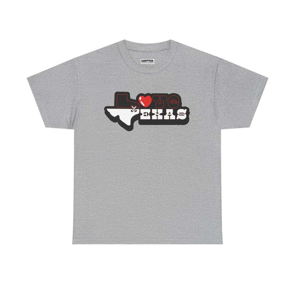 I Love Texas Heart Outline T-Shirt