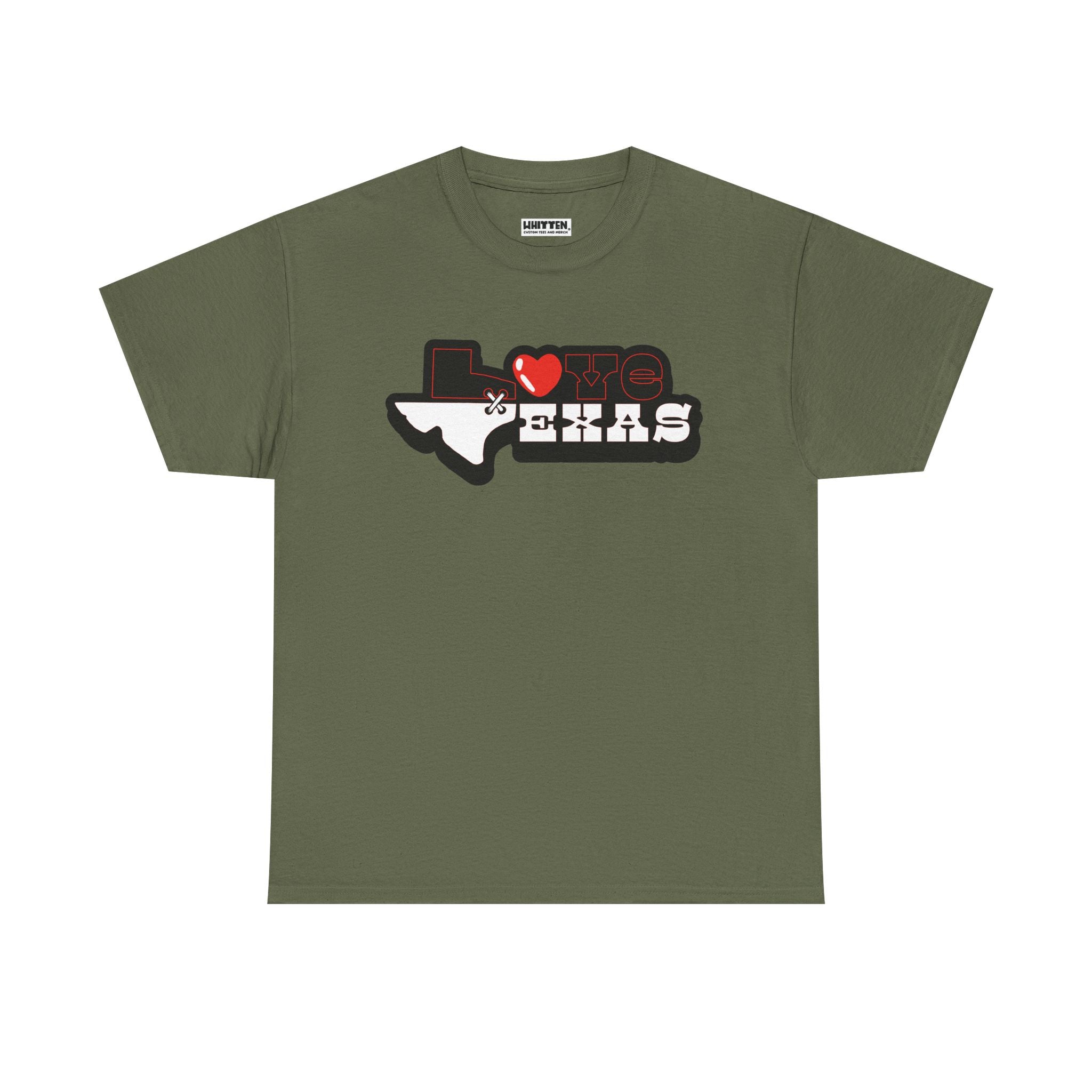 I Love Texas Heart Outline T-Shirt