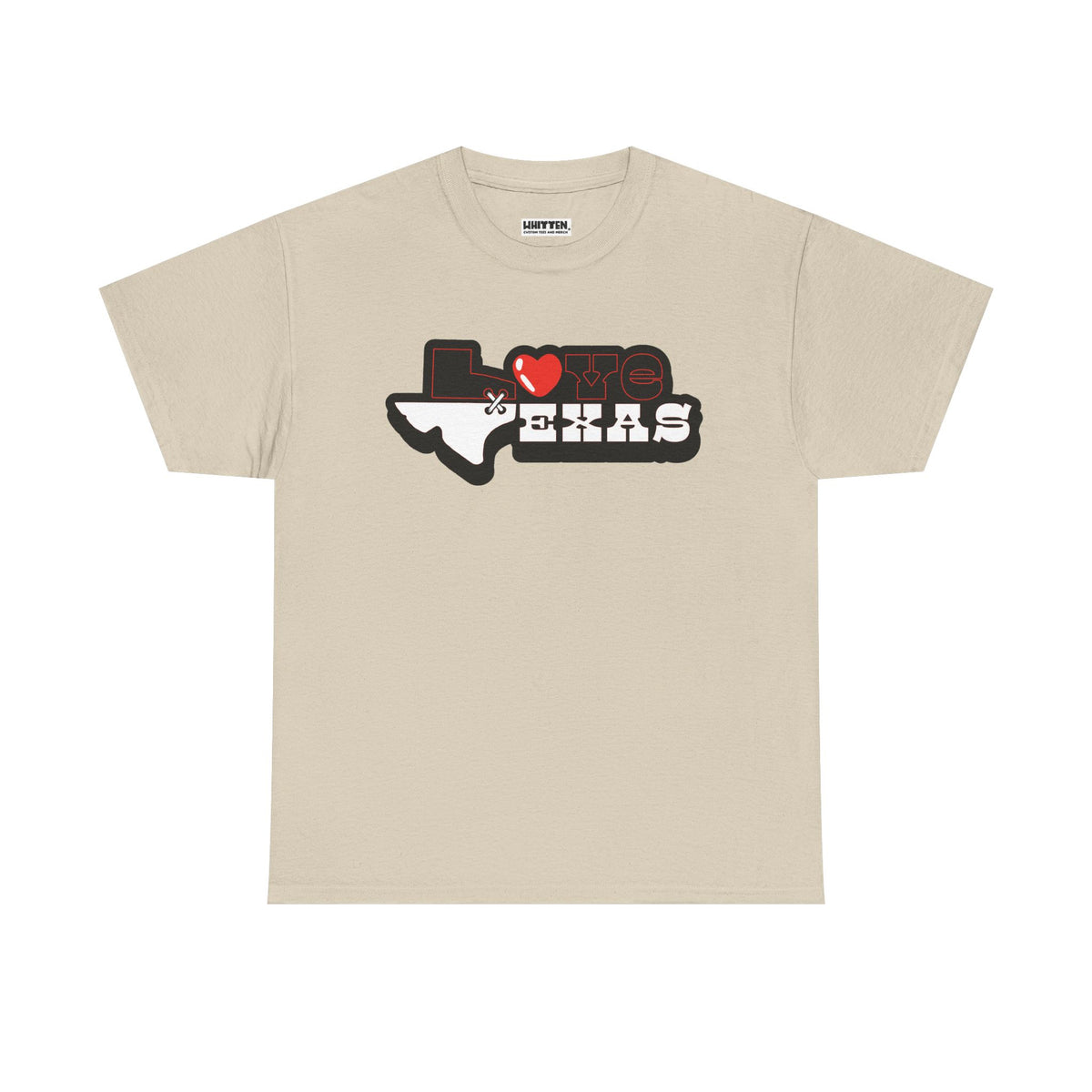 I Love Texas Heart Outline T-Shirt