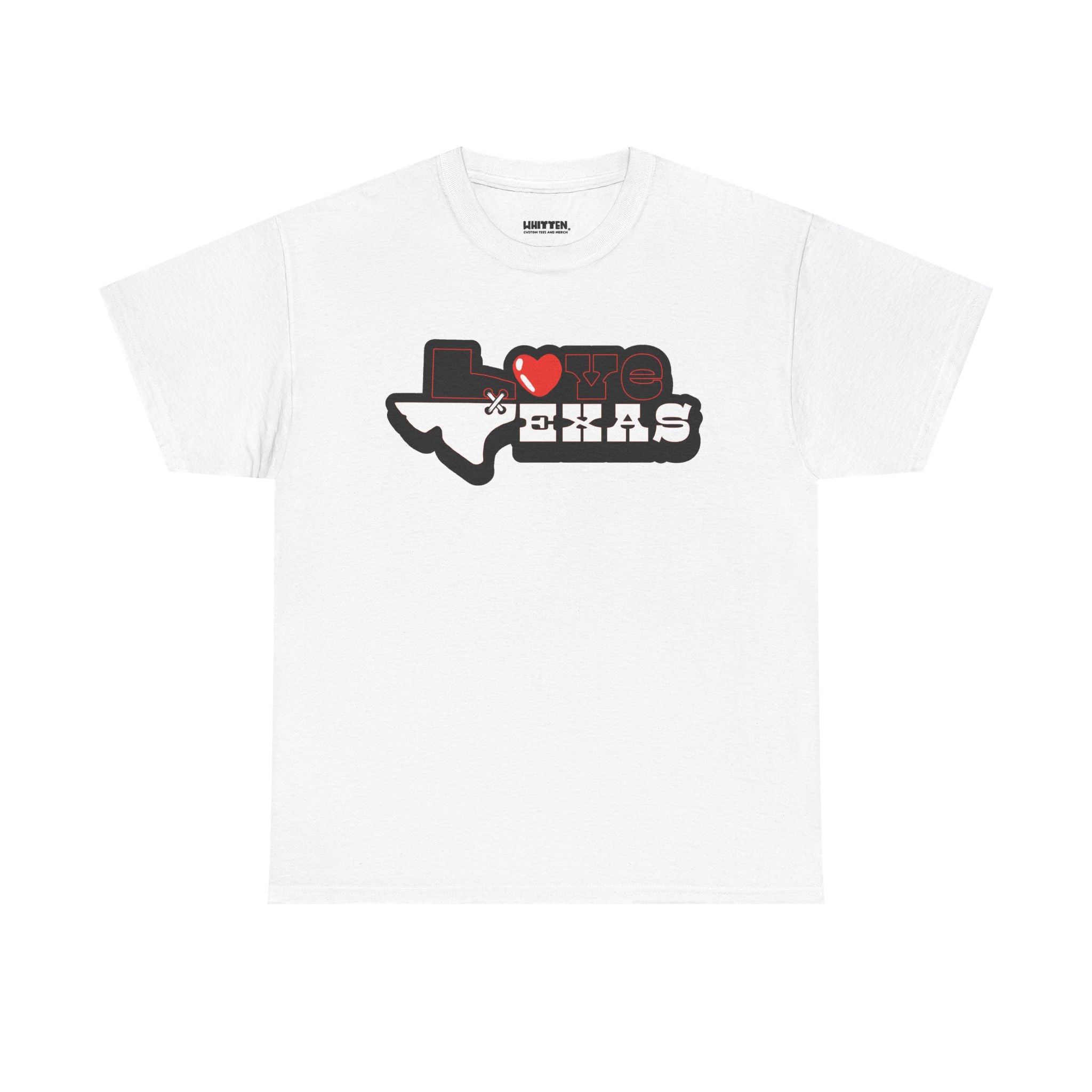 I Love Texas Heart Outline T-Shirt