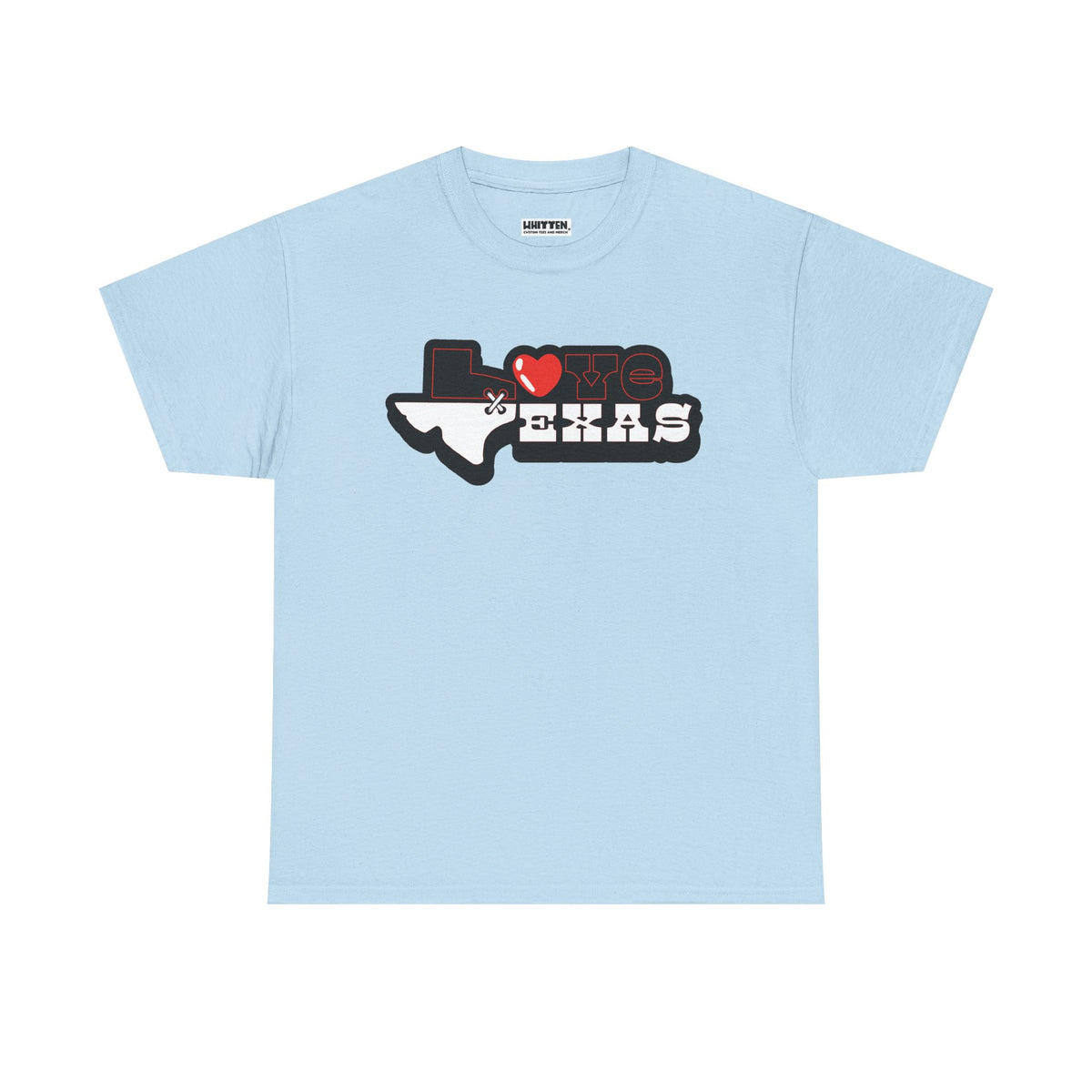 I Love Texas Heart Outline T-Shirt